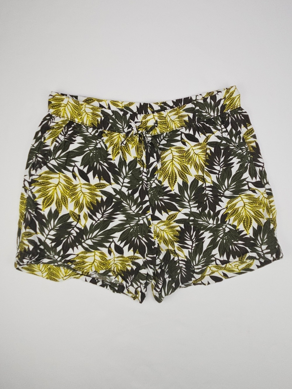 George Tropical Leaf Print Pull On Shorts Womens Small Beach Summer Resort